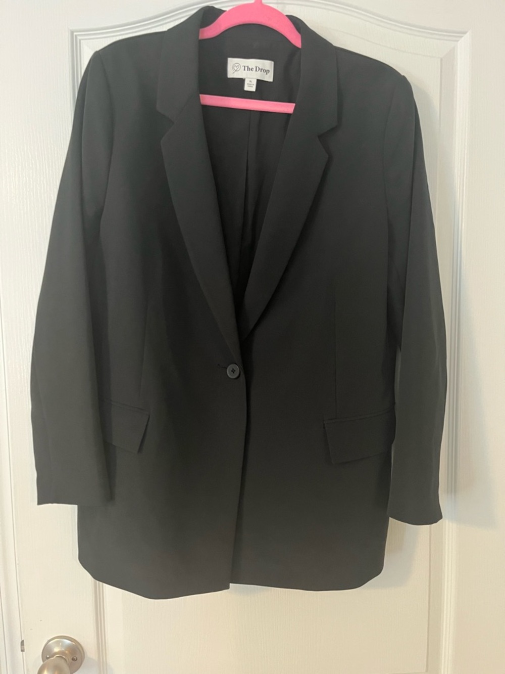 Women's Lined Black Single-Button Blazer